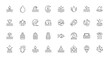 © TAHA - Collection of modern line icons representing water, waves, drops, and aquatic life.