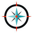 © Hasibul Hasan - Modern compass rose with teal and red accents