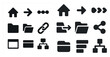 © Влада Яковенко - File and navigation solid icons set – link, folder, digital organization symbols