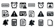 © Влада Яковенко - Overdue alert solid icons set – filled, warning, deadline reminder graphics