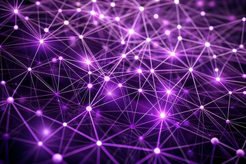 Wall Mural - intricate network of interconnected points and lines in deep purple.