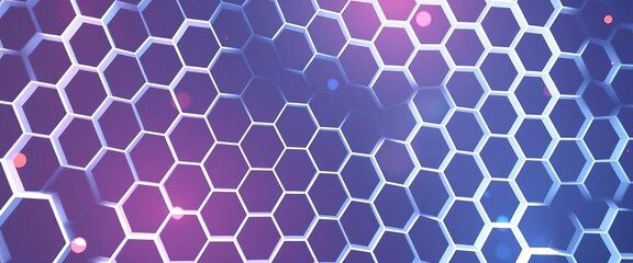 Wall Mural - Abstract white hexagon pattern, futuristic honeycomb technology background,  light,  background
