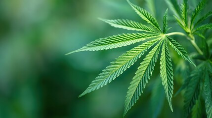 A close-up of a leaf with a blurred background, captured in high resolution in a cinematography style, highlighting the intricate details and natural textures of the leaves.
