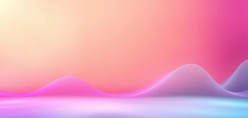 Wall Mural - Vibrant abstract gradient backdrop with dynamic radiating sound waves, bright, vibrant