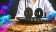 © Rejeki - Person holding a black metal balancing scale