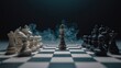 © Rafassyacreative - Chess Pieces On Dark Background, Dramatic Lighting