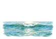 © Muzammal - Serene Ocean Wave: Abstract Watercolor Painting of Coastal Seascape