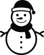 © IshratJahan - snowman icon with hat on white background
