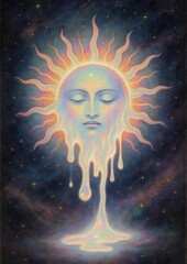 Wall Mural - ethereal sun melting dreamscape.