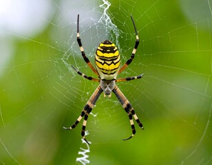 Ornate spider in web