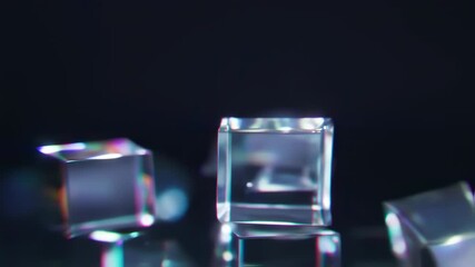 Abstract clear crystal cubes create a futuristic and modern background video loop