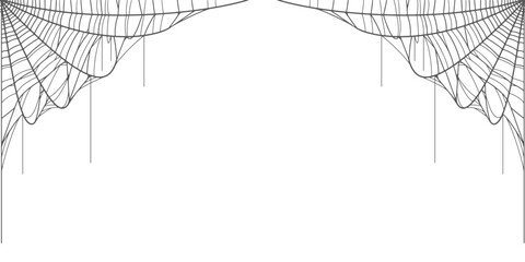 Wall Mural - Spider web Halloween frame, dividers. vector eps
