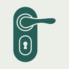 Door handle green trendy useful vector Illustration design good colorful background