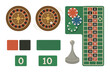 © ihor - Dual roulette wheels and betting layout with colorful casino chips