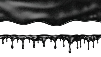 Wall Mural - glossy obsidian abstract drip surface with flowing curves, smooth texture background