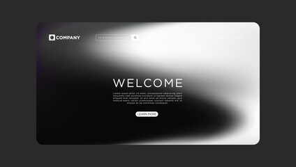 Modern website template design with blurred backdrop offering a welcoming and professional feel