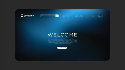 Modern website template with welcome message for corporate startup landing page design