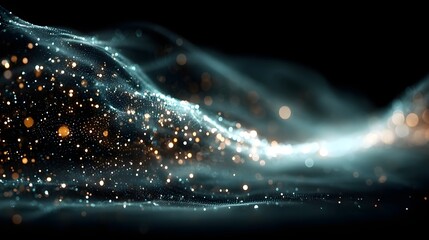 Abstract digital wave of particles. Futuristic point wave. Technology background vector. Vector illustration
