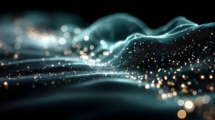 Abstract digital wave of particles. Futuristic point wave. Technology background vector. Vector illustration
