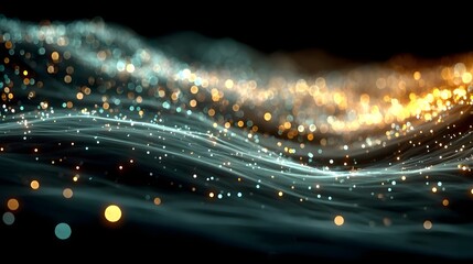 Abstract digital wave of particles. Futuristic point wave. Technology background vector. Vector illustration
