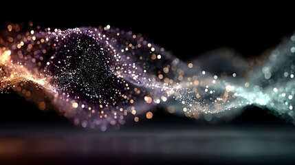 Abstract digital wave of particles. Futuristic point wave. Technology background vector. Vector illustration
