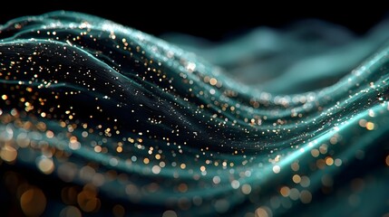 Abstract digital wave of particles. Futuristic point wave. Technology background vector. Vector illustration
