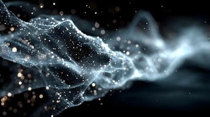 Abstract digital wave of particles. Futuristic point wave. Technology background vector. Vector illustration