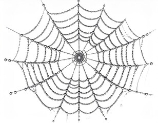 Detailed Spiderweb with Intricate Design on a White Background