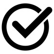 © Hasheb Anzar - Black check mark with partial circle, PNG with transparent background, minimal monochrome icon design for system feedback, UI symbols, or digital checkboxes