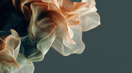 Wall Mural - a close-up of delicate, flowing fabric in soft colors, creating an ethereal and artistic appearance 