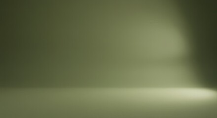 Wall Mural - Olive Green Studio: Minimalist Backdrop with Dramatic Lighting
