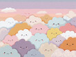 © Oleksandr - A colorful group of clouds with smiling faces. The clouds are of various colors and sizes, and they are all smiling. Concept of happiness and joy, as if the clouds are having a good time together