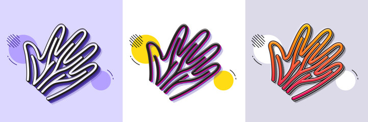 Wall Mural - veins line icon. halftone dotted pattern. gradient icon with grain shadow. hand varicose disease sig
