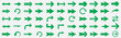 © NOVA STOCK - Arrow icon set, arrow cursor collection, Green arrows icons vector set. Collection of Green vector arrows. Mega set of vector arrows. Green long arrow icon. Green long arrow icon vector collection.