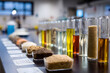 © Daniel - food ingredient testing, a selection of food samples displayed on lab benches, highlighting the variety of ingredients for testing and assessment
