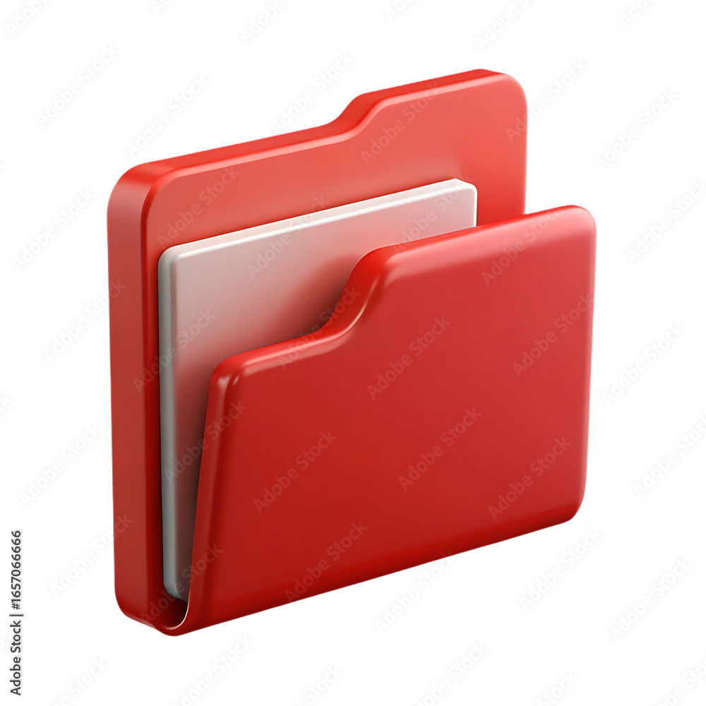Red Folder Icon with Documents. Stock Illustration | Adobe Stock