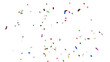 © Layerform - Colorful confetti pieces falling on transparent background. Festive celebration decoration for parties, events, holidays, birthdays, and New Year’s design.