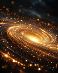 Wall Mural - cosmic symphony: an artistic and dazzling depiction of a galaxy swirling with luminous light. experi