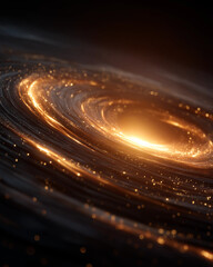Wall Mural - celestial symphony: a mesmerizing galaxy spirals into existence, its radiant heart pulsing with cele