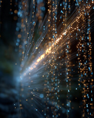 Canvas Print - digital universe: an ethereal, luminous display of connected data points and glowing fiber optics, r