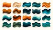 © Sanjaya - Colorful Wavy Wooden Pieces Arranged in Row on White Background