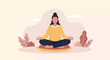 © Blessed - Woman meditating peacefully in a serene setting, embracing mindfulness and inner peace. Ideal for health, wellness, and lifestyle content.