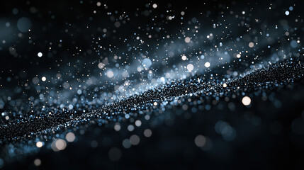 Wall Mural - A dark black background with particles or elements randomly drifting in space.