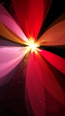 Wall Mural - Abstract Radiating Flower Design, Dark Background