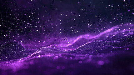 Wall Mural - A purple background with particles or elements randomly drifting in space.