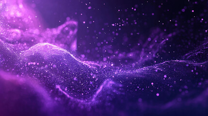 Wall Mural - A purple background with particles or elements randomly drifting in space. 