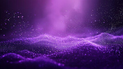 Wall Mural - A purple background with particles or elements randomly drifting in space. 