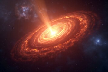Wall Mural - Explosion in Deep Space with Glowing Nebula and Stars