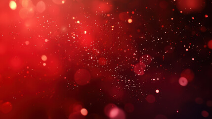 Wall Mural - A red background with particles or elements randomly drifting in space. 
