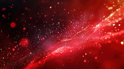 Wall Mural - A red background with particles or elements randomly drifting in space. 